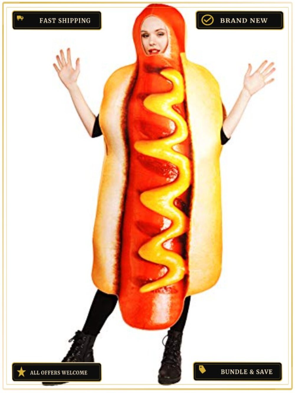 Unisex Adult Hot Dog Fancy Jumpsuit Polyester Halloween Costume